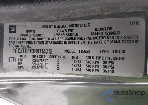 2011 Chevrolet Colorado 2Lt из США, поврежденный, VIN 1GCJTDFE3B8114312